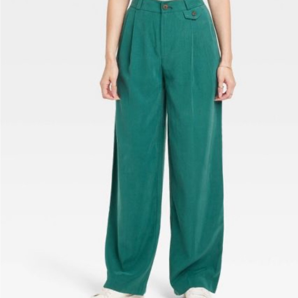 High-rise relaxed fit baggy wide leg trousers